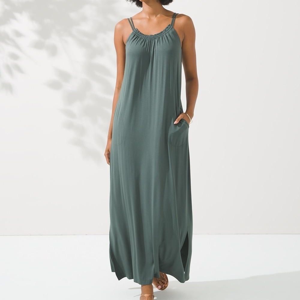 Soma Green Maxi Dress XL olive